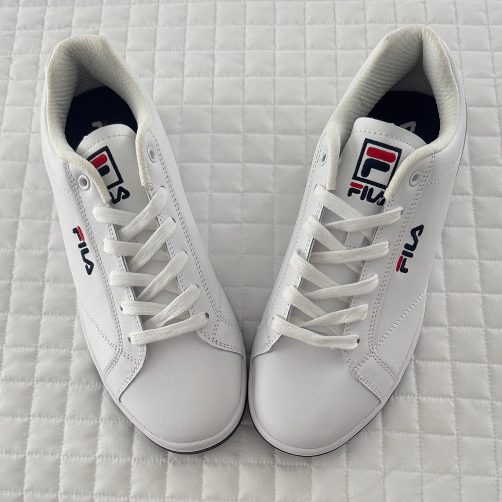 Fila Womens White and Red Sneakers